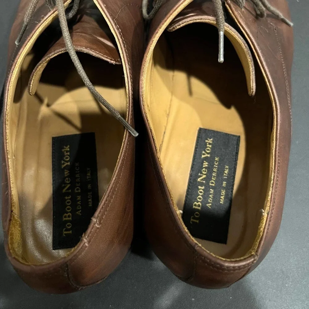 To Boot New York Classic Leather Loafers Shoes Lace Up Brown Mens Size 10.5